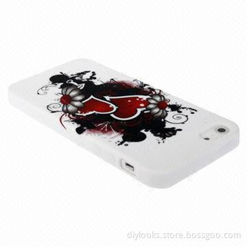 Fashionable Heart-shaped Pattern TPU Case for iPhone 5, OEM Orders Welcomed